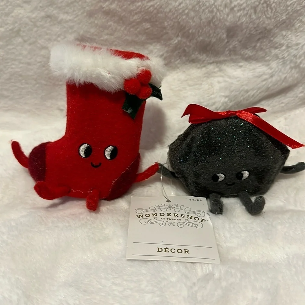 Felt Stocking & Coal Christmas Figurine - NWT Target Wondershop